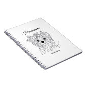 Yorkshire Terrier one line art customizable dog Notizblock (Rechte Seite)