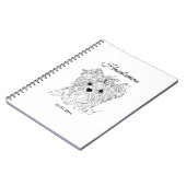 Yorkshire Terrier one line art customizable dog Notizblock (Linke Seite)