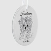 Yorkshire Terrier one line art customizable dog Ornament (Vorderseite)
