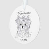 Yorkshire Terrier one line art customizable dog Ornament (Vorderseite)