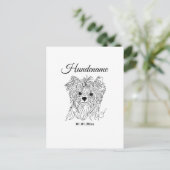 Yorkshire Terrier one line art customizable dog Postkarte (Stehend Vorderseite)