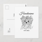 Yorkshire Terrier one line art customizable dog Postkarte (Vorne/Hinten)