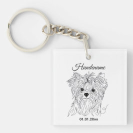 Yorkshire Terrier one line art customizable dog Schlüsselanhänger