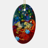 Yorkshire Terrier Oval Ornament (Rechts)