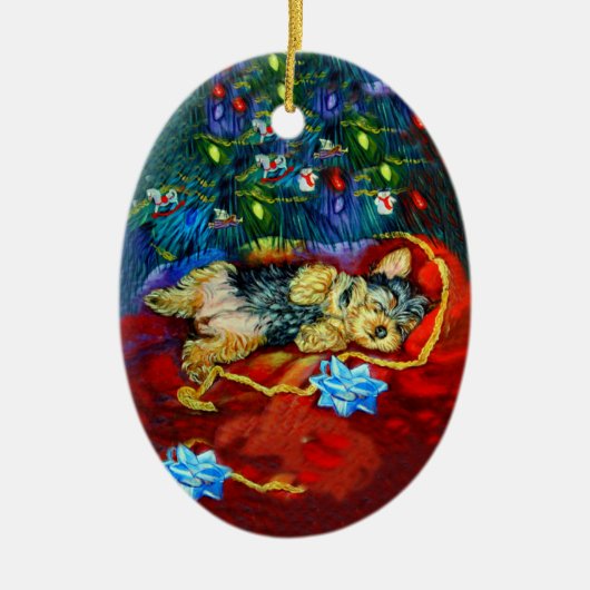 Yorkshire Terrier Oval Ornament (Vorne)