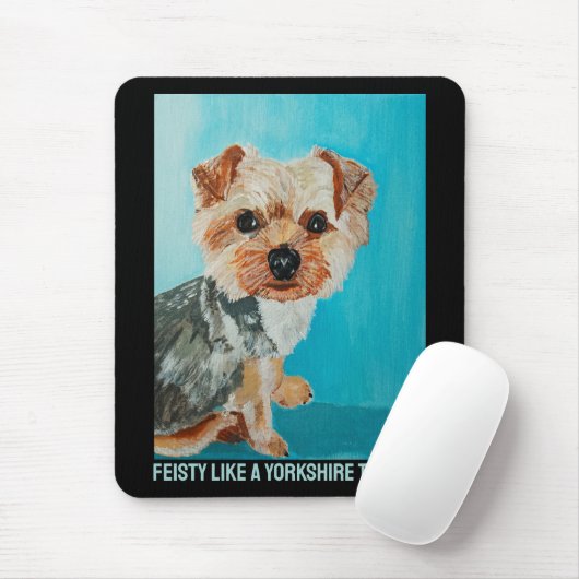 Yorkshire Terrier Painting by Alfred Fox Mousepad (Mit Mouse)