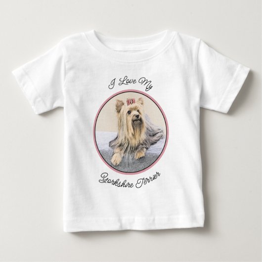 Yorkshire Terrier Painting - Niedliche Original Do Baby T-shirt (Vorderseite)