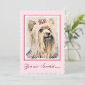 Yorkshire Terrier Painting - Niedliche Original Do Einladung (Stehend Vorderseite)