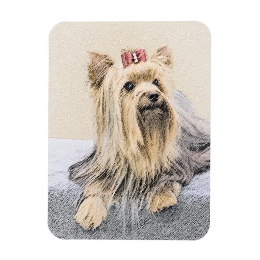 Yorkshire Terrier Painting - Niedliche Original Do Magnet (Vertikal)