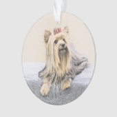 Yorkshire Terrier Painting - Niedliche Original Do Ornament (Vorderseite)