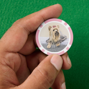 Yorkshire Terrier Painting - Niedliche Original Do Pokerchips