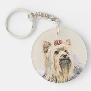 Yorkshire Terrier Painting - Niedliche Original Do Schlüsselanhänger