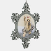 Yorkshire Terrier Painting - Niedliche Original Do Schneeflocken Zinn-Ornament (Links)