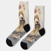 Yorkshire Terrier Painting - Niedliche Original Do Socken (Linkes Detail)