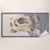 Yorkshire Terrier Painting - Niedliche Original Do Strandtuch (Vorderseite)