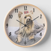 Yorkshire Terrier Painting - Niedliche Original Do Uhr (Vorderseite)