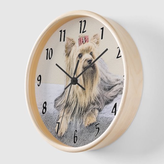 Yorkshire Terrier Painting - Niedliche Original Do Uhr (Winkel)