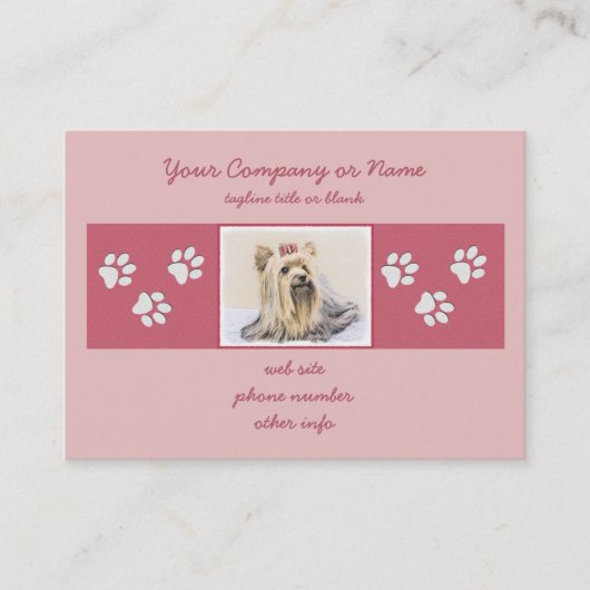 Yorkshire Terrier Painting - Niedliche Original Do Visitenkarte (Vorderseite)