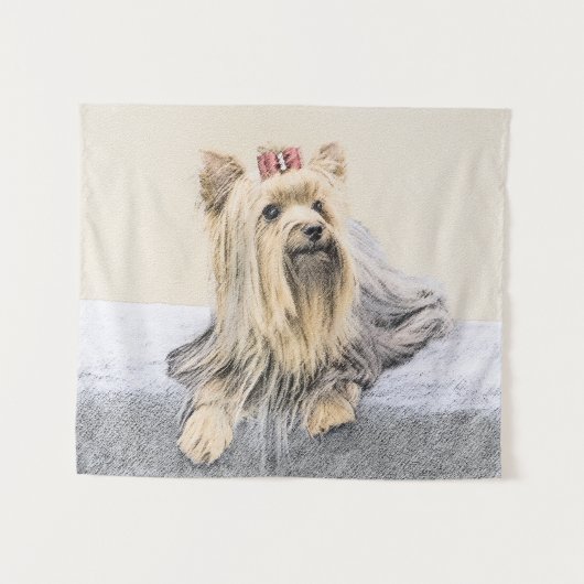 Yorkshire Terrier Painting - Niedliche Original Do Wandteppich (Vorderseite (Horizontal))