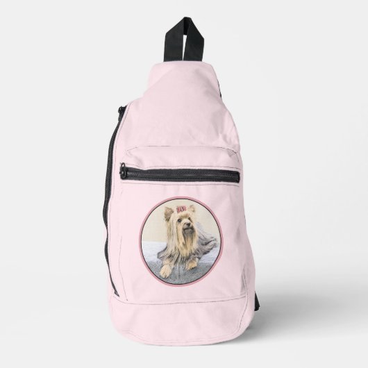 Yorkshire Terrier Painting Niedliche Original Dog  Crossbody Bag (Vorderseite)
