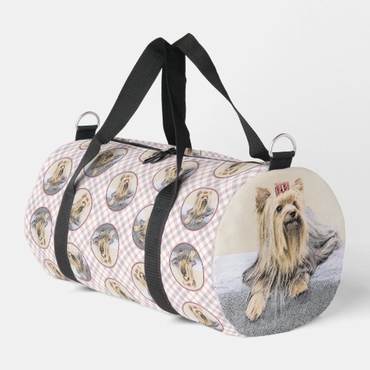Yorkshire Terrier Painting Niedliche Original Dog Duffle Bag (Linke Seite)