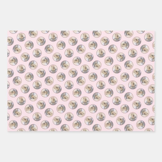 Yorkshire Terrier Painting Niedliche Original Dog  Geschenkpapier Set (Vorderseite)