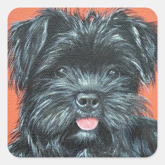Yorkshire Terrier Painting Quadratischer Aufkleber (Vorderseite)