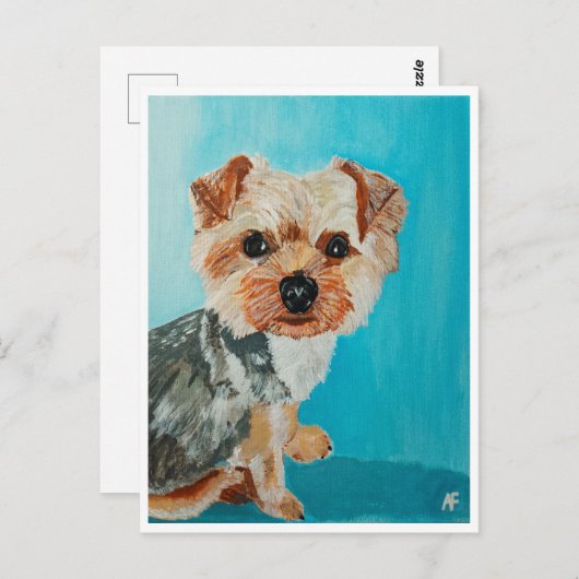 Yorkshire Terrier Painting von Alfred Fox Postkarte (Vorne/Hinten)