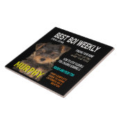 Yorkshire Terrier Parody Magazine Cover Fliese (Seite)