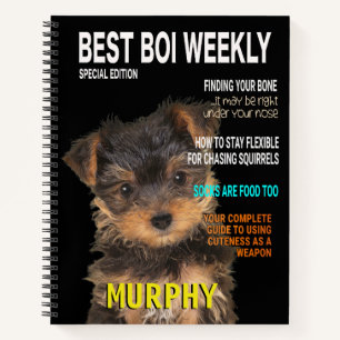 Yorkshire Terrier Parody Magazine Cover Notizblock