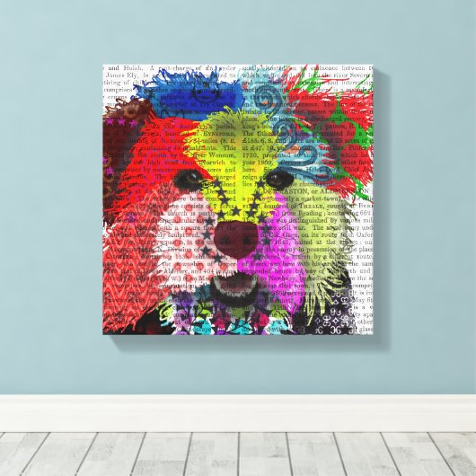 Yorkshire Terrier - Patchwork Leinwanddruck (Insitu (Holzboden))