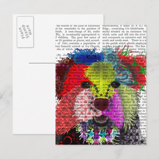Yorkshire Terrier - Patchwork Postkarte (Vorne/Hinten)