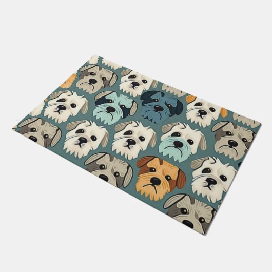 Yorkshire Terrier Pattern Fußmatte (Schrägansicht)