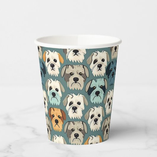 Yorkshire Terrier Pattern Pappbecher (Links)