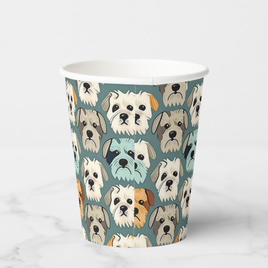 Yorkshire Terrier Pattern Pappbecher (Rechts)