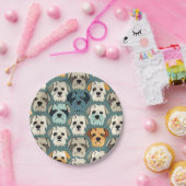 Yorkshire Terrier Pattern Pappteller (Party)