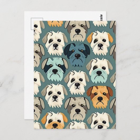 Yorkshire Terrier Pattern Postkarte (Vorne/Hinten)