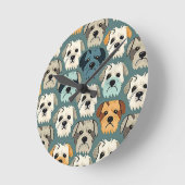 Yorkshire Terrier Pattern Runde Wanduhr (Winkel)