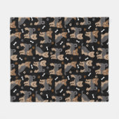 Yorkshire Terrier Paws and Bones Yorkie Dog Fleecedecke (Vorderseite (Horizontal))