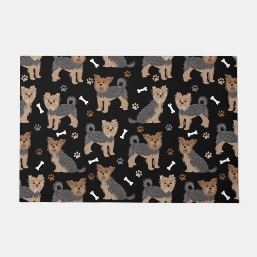 Yorkshire Terrier Paws and Bones Yorkie Dog Fußmatte (Vorderseite)