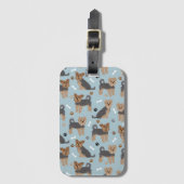 Yorkshire Terrier Paws and Bones Yorkie Dog Gepäckanhänger (Vorderseite Vertikal)