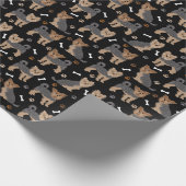 Yorkshire Terrier Paws and Bones Yorkie Dog Geschenkpapier (Ecke)