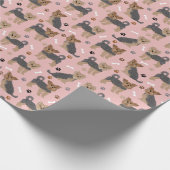 Yorkshire Terrier Paws and Bones Yorkie Dog Geschenkpapier (Ecke)