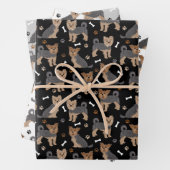 Yorkshire Terrier Paws and Bones Yorkie Dog Geschenkpapier Set (Beispiel)