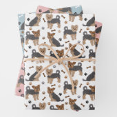 Yorkshire Terrier Paws and Bones Yorkie Dog Geschenkpapier Set (Beispiel)
