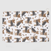 Yorkshire Terrier Paws and Bones Yorkie Dog Golfhandtuch (Horizontal)