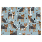 Yorkshire Terrier Paws and Bones Yorkie Dog Große Geschenktüte (Rückseite)