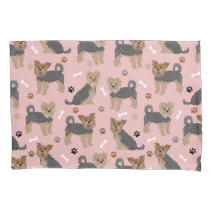 Yorkshire Terrier Paws and Bones Yorkie Dog Kissenbezug