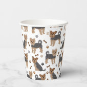 Yorkshire Terrier Paws and Bones Yorkie Dog Pappbecher (Rückseite)