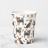 Yorkshire Terrier Paws and Bones Yorkie Dog Pappbecher (Links)